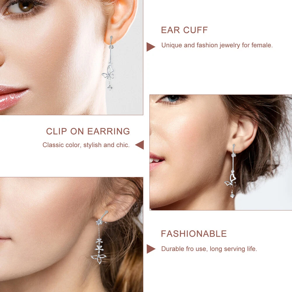 16 PCS Earring Clip On Earring Round Flat Back Spring Back Clip