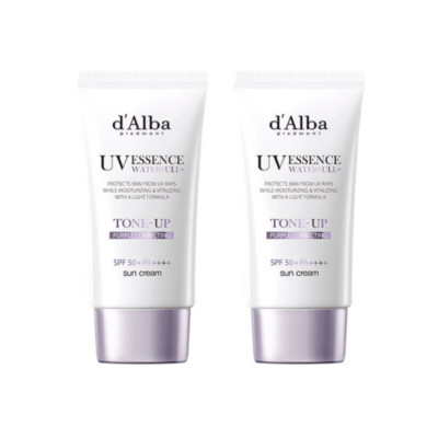 D'Alba Waterfull UV Essence Tone-Up Moisture Sun Cream(Purple)Set of 2P K-Beauty
