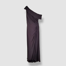 $358 Ieena for Mac Duggal Women's Blue Ruched One-Shoulder Trumpet Gown Dress 12