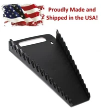 Black Plastic Portable 15-Tool Wrench Gripper Organizer Storage Tray Holder