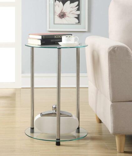 Convenience Concepts Designs2Go 2-Tier Round End Table, Stainless Steel - Picture 4 of 5