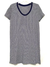 Universal Thread Womens Size L Blue Stripe Cotton Scoop Neck T-Shirt Dress