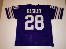 UNSIGNED CUSTOM Sewn Stitched Ahmad Rashad Purple Jersey - M, L, XL, 2XL