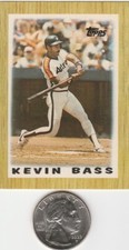 1987 Topps League Leaders Minis #7 Kevin Bass Houston Astros