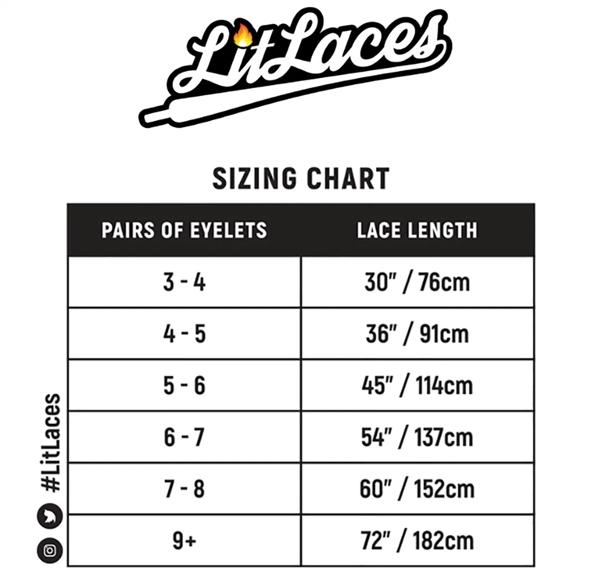 Nike shoelace on sale size chart