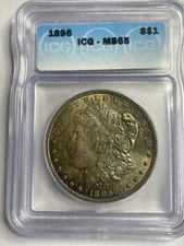 1896-P MORGAN SILVER DOLLAR $1 ICG MS65 TONING Free Shipping. Sku3qwp.
