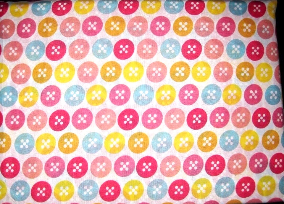 Girls Full Sheet Set COLORFUL BUTTONS CIRCLES PINK BECO - Image 2 of 4
