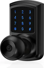 Keyless Entry Door Lock with Code, Keypad Door Lock with Handle, Touchscreen Doo