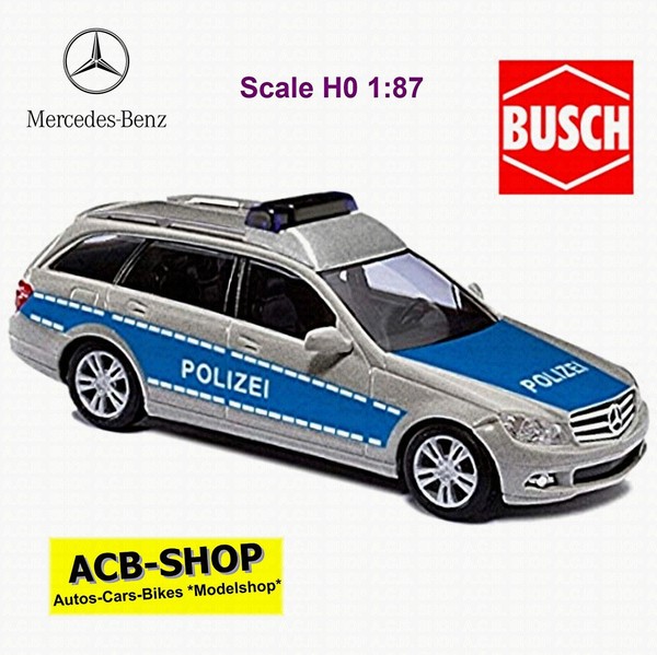 Mercedes Benz C-Klasse T-Modell Avantgarde Polizei Einsatzfahrzeug Bl 1:87 Busch-image