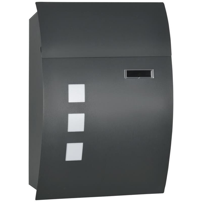 Cassetta Postale Grigio Acciaio Zincato 45x10x32 cm per Casa Singola
