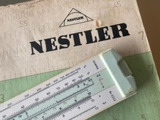 Nestler Lahr Rechenschieber GAMMA 0253 Duplex Rechenstab um 1967 mit Anleitung