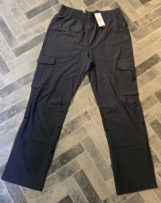 Baleaf Womens Hiking Pants Capri Roll Up Gray Medium  Water Resistant 