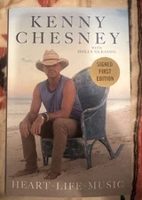 SIGNED Kenny Chesney AUTOGRAHED Book HEART LIFE MUSIC Hardcover 2025 AUTOGRAPH