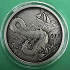 ANTIQUED 2018 FINDING SILVERBUG ISLAND#5 LEVIATHAN SEA MONSTER 1 oz .999 SILVER