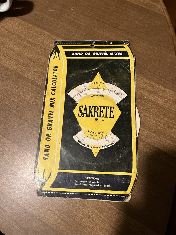 Sakrete Mechanical Wheel Slide Chart Mortal Mix