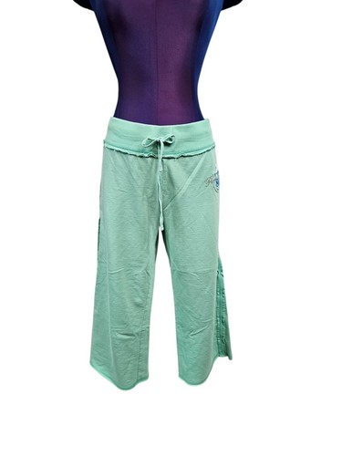 Vintage Y2K VS PINK Mint Green PINK Royalty Sweat Capri Pants Size Medium H37 - Picture 2 of 9