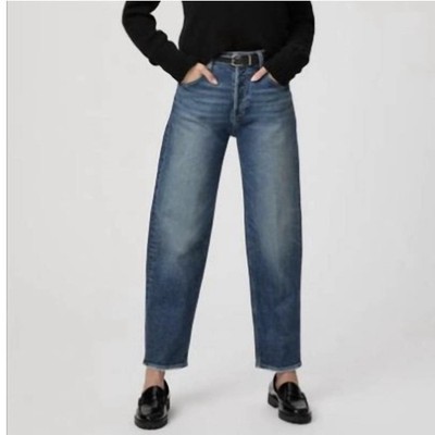 PAIGE Alexis Barrel Leg Jeans, Lovejoy Distressed - Women's Size 25 High Waist 