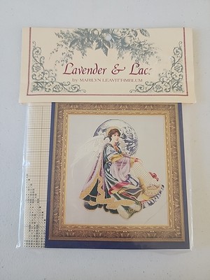 Lavender & Lace Cross Stitch Chart Pattern - World Peace Angel-BONUS GLASS BEADS