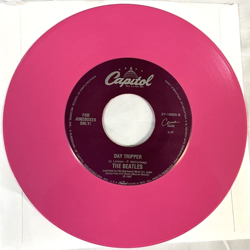 THE BEATLES - Day Tripper / We Can Work It Out 45 PINK 7" Vinyl Single Lennon