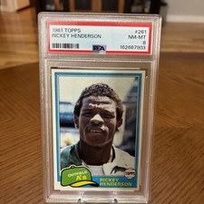 Topps 1981 Rickey Henderson #261 PSA 8 Oakland Athletics Baseball. Fresh slab