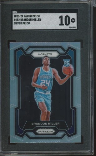2023 Panini Prizm Silver #152 Brandon Miller RC Rookie Gem Mint SGC 10