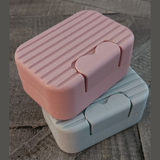 2PC Travel Soap Holder Set Portable Bar Soap Storage Case Mauve Baby Blue