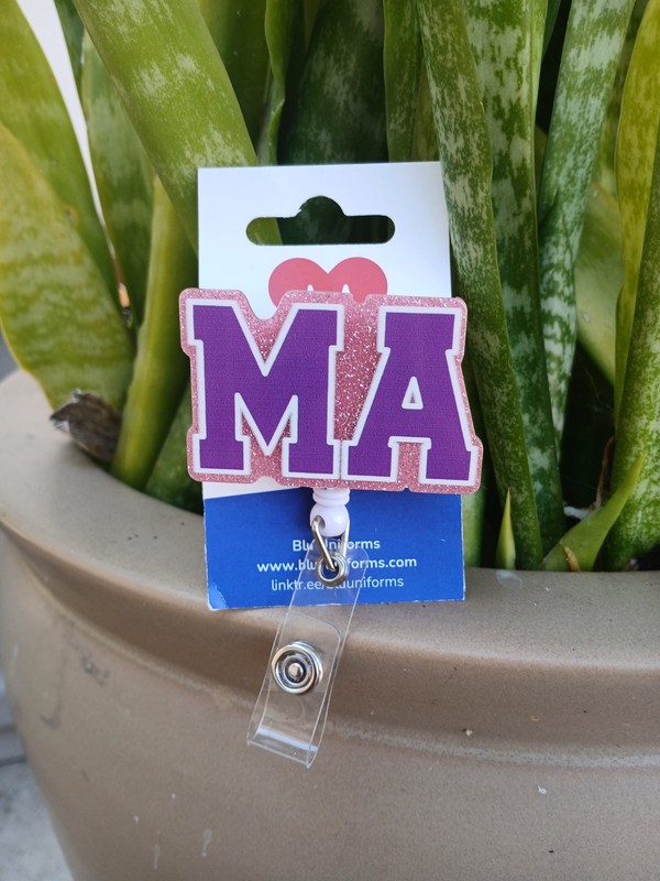MA Medical Assistant Badge Reel Holder/ ID / Alligator Clip