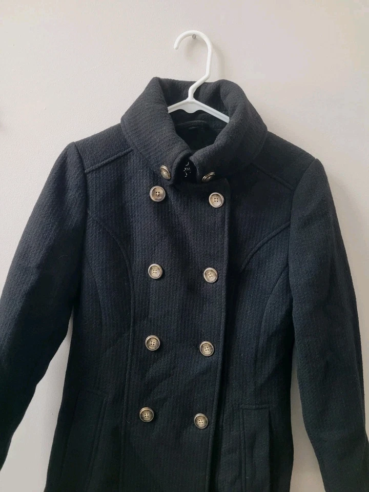 Chaqueta de vestir larga vintage y2k mezcla de lana chaquetón trinchera Guess longitud completa Foto 3 de 4