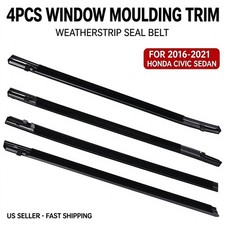 Fit For 2016-2021 Honda Civic 4pcs Weatherstrip Window Moulding Trim Seal Belt Fit For 2016-2021 Honda Civic 4pcs Weatherstrip Window Moulding Trim Seal Belt