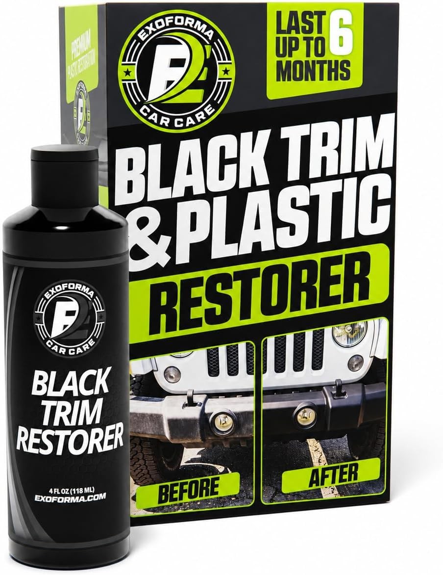 ExoForma Black Trim Restorer - Restores Factory Black to Plastic Trim - Protects
