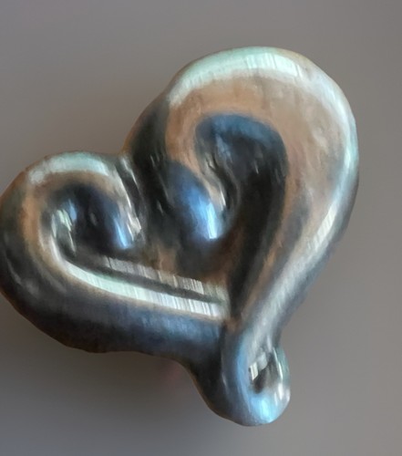 Vintage Taxco Sterling Heart Brooch Signed Heavy Patina 1-1/4 In Wt 10g