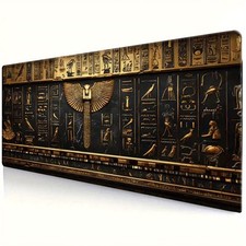 40 90cm 1pc Extra-Large Egyptian Wallpaper Mouse Pad - Non-Slip, Soft Touch, Dur