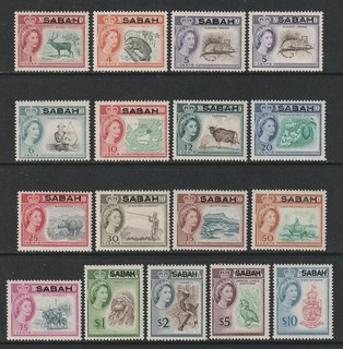 MALAYA SABAH 1964 FULL SET OF 16 TO $10 UNMOUNTED MINT SG408 423