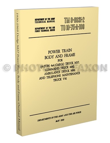 1950-1969 Dodge M37 M42 ÜBerholung Manuell KöRper Achsen Getriebe Shop Buch-image