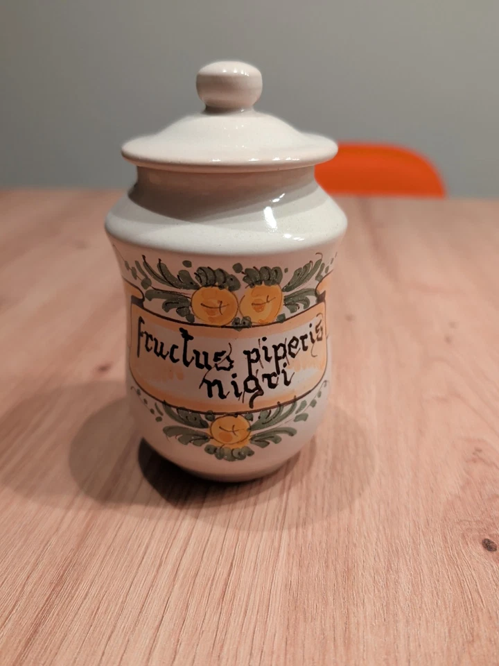 Pecceti Deruta Italy Handbemalten Keramikdosen mit Deckel 12cm hoch - Bild 2 von 4