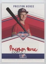 2018 Panini USA Baseball Stars & Stripes Red Ink 5/10 Preston Herce Auto g2u