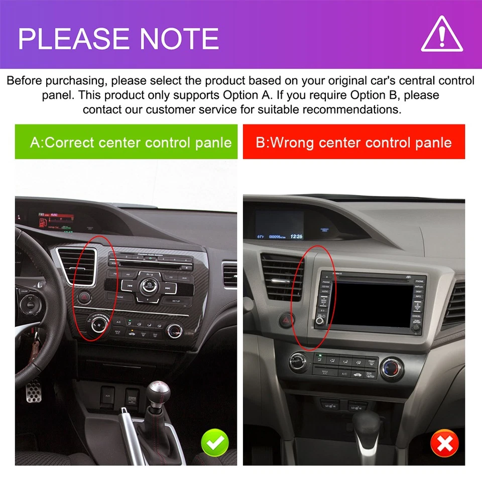 For Honda Civic 2013-2015 Apple Carplay Car Radio Android 15 GPS RDS Navi 2+64GB - Изображение 4 из 4