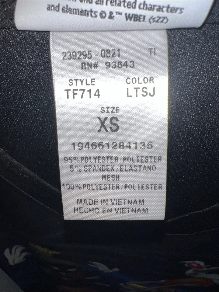 Space Jam Cherokee Scrubs Looney Tunes Tooniforms Unisex V Neck Top XS - Image 4 of 4