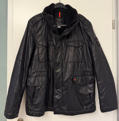 Strellson Swiss Cross Revival Jacke Lederlook Schwarz Gr. 56