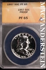 1957 Franklin Half Dollar-ANACS PF 65 Proof #SLM549