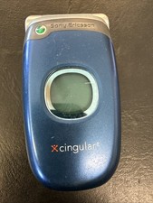 Sony Ericsson Z300a Blue  Cingular Flip Phone Cell Phone Vintage