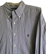 Ralph Lauren Yarmouth 100 Cotton Button Down Check Shirt Men's 16.5 34/35