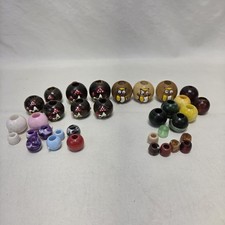 Vintage Lot of Macrame Beads Googly Eye Owl  Mushroom Wooden Beads  Plastic