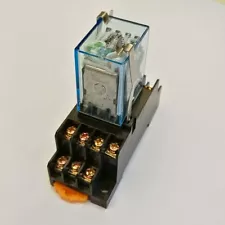 US Stock MY4N-J MY4NJ HH54P-L 12V DC Coil Cube Relay & PYF14A Socket Base