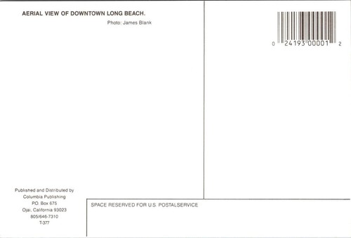 Long Beach California Downtown Bird's Eye View Postcard - Picture 2 of 2