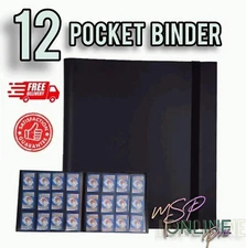 12 Pocket Master Set 480 Card Binder Elastic Trading Cards Album Folder Pokemon