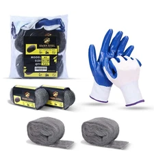 2 Pack Steel Wool 3 x 10FT each + Gloves, Mice Control, Keep Home Safe, Gap Fill
