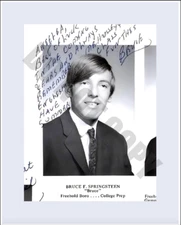 BRUCE SPRINGSTEEN Autographed Signed 1967 Year Book Photo Reprint 8X10 Photo
