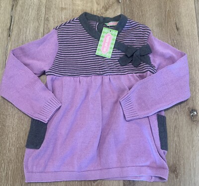 NWT Sophie & Sam Cross Front Knit Striped Long Sleeve Tunic Size 4