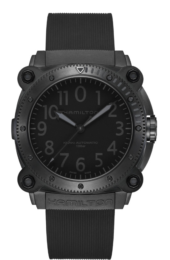 New Hamilton Khaki Navy Belowzero Titanium Auto Black Dial Men's Watch H78505330